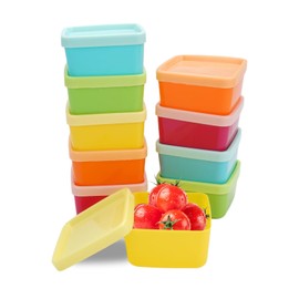 Pack of 10 Small Containers with Lids Plastic, Food Storage Containers with Lids Small, Tupperware Small, Plastic Containers with Lids, Storage Jars Small for Storing Snack, Fruit, Spices, Sauces