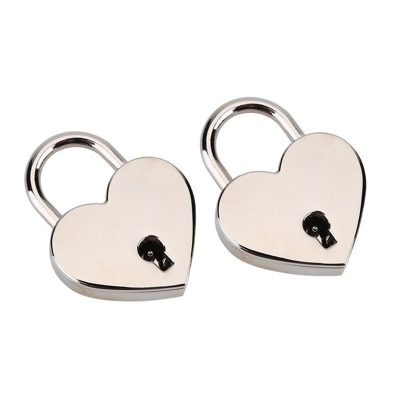 2 Sets Mini Heart Lock, Padlock for Diary, Heart Lock