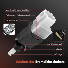 Frankberg 1x brake light switch 4-pin Compatible with Punto Evo 199 Qubo 225 Tipo Kombi 356 357 KA RU8 Daily Citys Bus Delta III 844 Discovery III L319 Replace# 56038958AA
