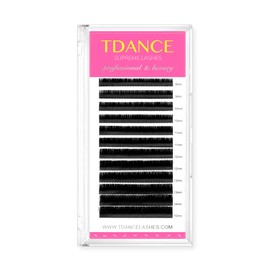 TDANCE Premium C CC D DD J B L Curl 0.03-0.18mm Thickness Semi Permanent Individual Eyelash Extensions Silk Classic Lashes Professional Salon Use Mixed 8-15mm Length In One Tray (D-0.18,8-15mm)