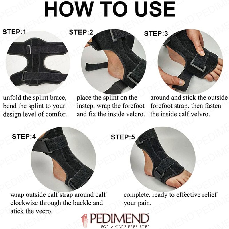 PEDIMEND Plantar Fasciitis Night Splints, Foot Drop Orthotic Brace Support