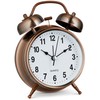 Bernhard Products Analog Alarm Clock 4" Twin Bell Vintage Red