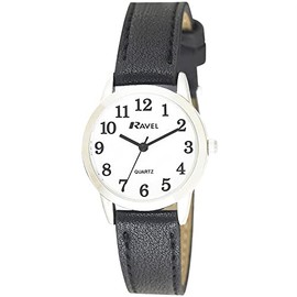 Ravel - Womens Modern Minimal Everyday Quartz Watch (27mm case) - R0132.01.2 - Black/Silver Tone