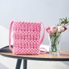 INFUNLY Dark Pink DIY Macrame Bag Kit for Adults Beginners