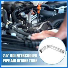VekAuto Universal 90 Degree L Shape Bend Elbow Intercooler Pipe Air Intake Tube 2.5" OD 63mm OD 500mm 19.69" Length Intercooler Pipe Aluminum Alloy Auto Accessories