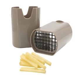 French Fries Potato Cutter, Manual Potato Chipper Chip Cutter for Home Kitchen Tools, Hand Potato Chipper with Vegetable Cutter Setting, Brown