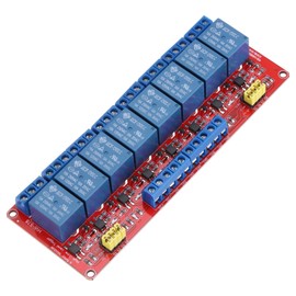 sourcing map DC 12V 8 Channel Relay Module High or Low Level Trigger for Electronics Industrial Home Automation