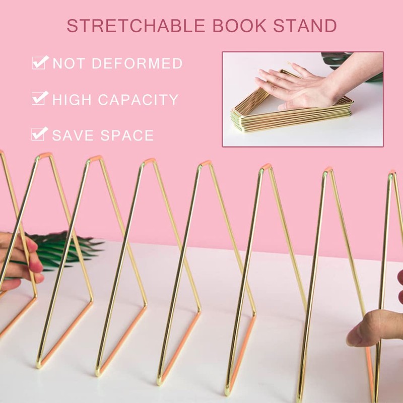 11 Adjustable Triangle File Folders Desk Vertical Magazine Rack Metal