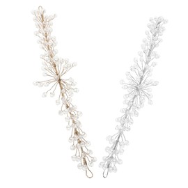 Healeved 2pcs Bridal Wedding Hair Accessories Handmade Rhinestone Headband for Brides Lightweight Comfortable Fit Versatile Hairpiece for Various Wedding Hairstyles Gold Silver Color