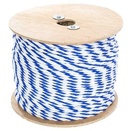 GOLBERG G Twisted Polypropylene Pool Rope - Blue and White - (1/4 Inch x 50 Feet) - 3 Strand Polypro Cord - Lightweight Utility Rope