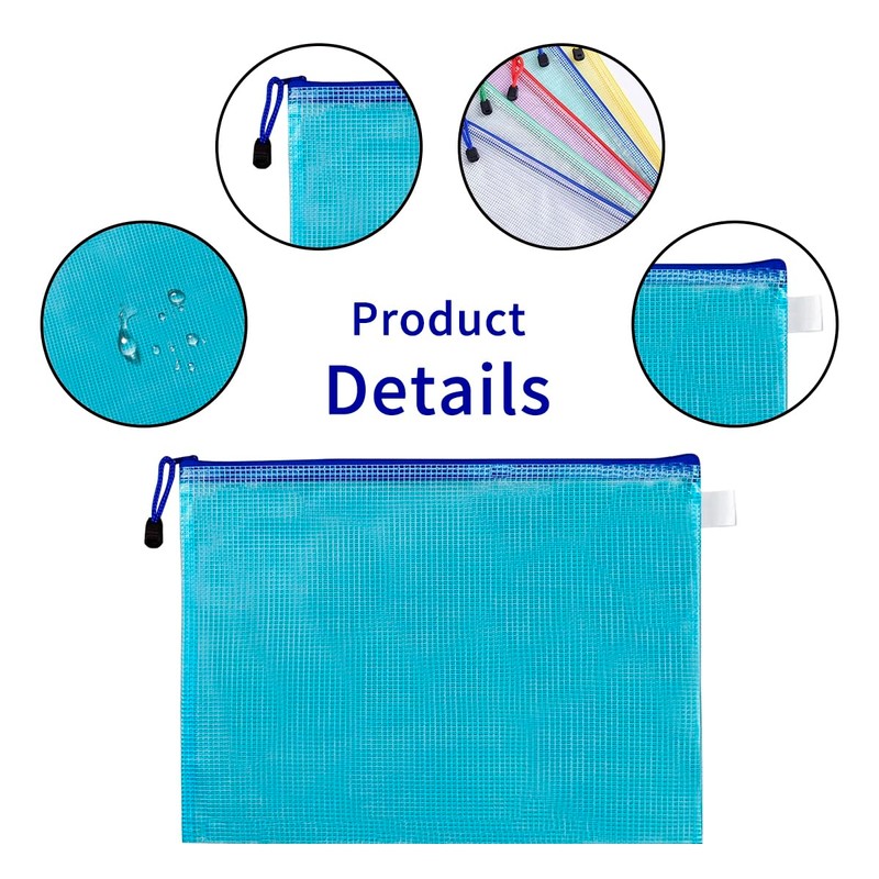 Tabanzhe A5 Zip Mesh File Pouch, Waterproof File Organiser -