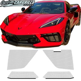 customcargrills 4pc Mesh Set for 2020-2023 Chevy Corvette C8 Radiator Grille Vent
