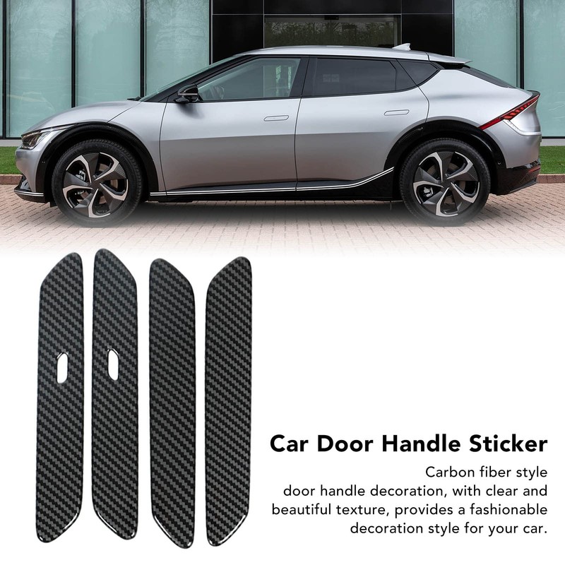 Carbon Fiber Style Door Handle Cover Trim Sticker for Kia