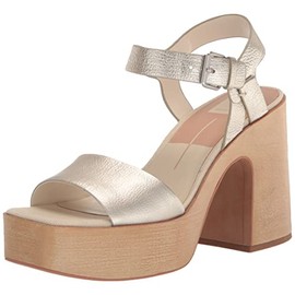 DOLCE VITA Women's Wallis Heeled Sandal, Light Gold Leather, 9.5