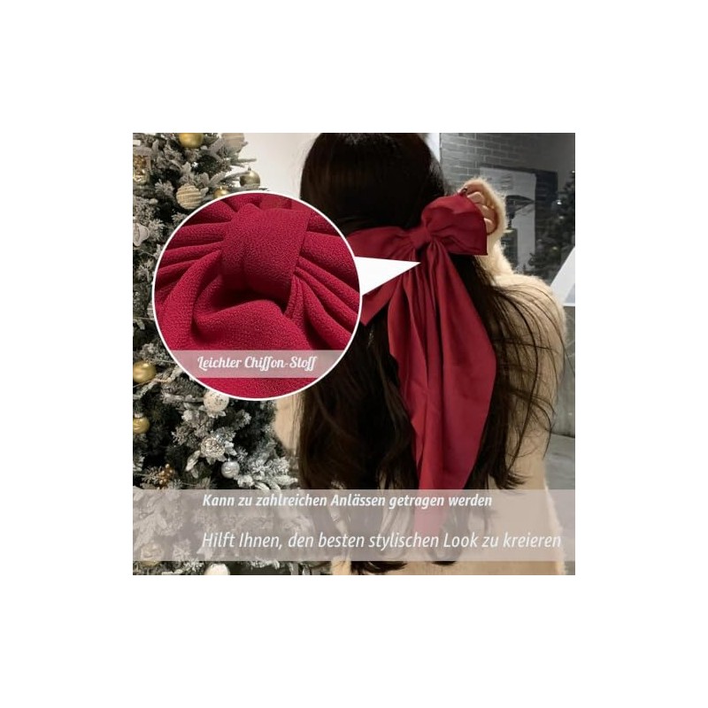Hair Clips with Large Bow - 2 Pieces Chiffon Hair