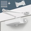 White Automatic Door Closer for Home with Hold Open, Hydraulic