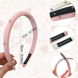 Uoocg Pack of 3 Satin Headbands, Headbands, Women's Sponge Bow, Plain, Thin Hair Bands for Women and Girls