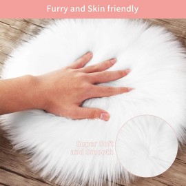 N/A Mini Faux Fur Sheepskin Rug 12in – Alfombra Blanca Suave para Fotos y Decoración