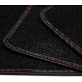 DBS - Alfombrilla para Coche - Universal - Antideslizante - 4 Piezas Delantera  Trasera - Alfombrilla para Coche - Alta Calidad - Rojo