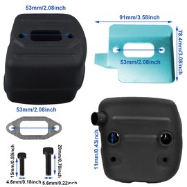 ZAMDOE Auspuffschalldämpfer Dichtungssatz für Husqvarna 362 362XP 365 371 372 372XP 385 385XP 390 390XP Kettensägen Ersetzt 5544029501 503765301 und 544029702 mit Schrauben