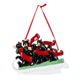 Adorno de trineo de oso negro para personalizar