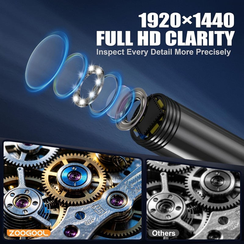 Endoscope Camera with Light, 1920P HD Borescope Inspection Camera |