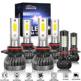 AUIMSOCO For Toyota Matrix 2003-2008 - 6X White Combo LED Headlight Fog Light Bulbs Kit