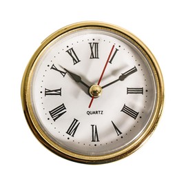 Shuade 65mm Clock Insert with Roman Numeral Quartzs Movement Gold Trim Roman Numeral Round Clocks DIY Crafts Accessories Home