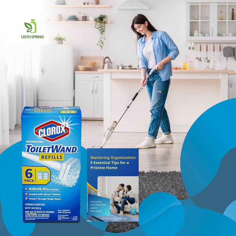 Toilet Bowl Wand Disinfecting Refill Heads 6 Count (2 Pack)