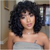 Kavsni Kavsni Short Curly Wigs for Black Women Soft Black