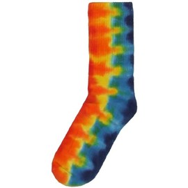 Tie Dyed Shop - Tie Dye Crew Socks Men Women Teens - Rainbow Adult 9-11