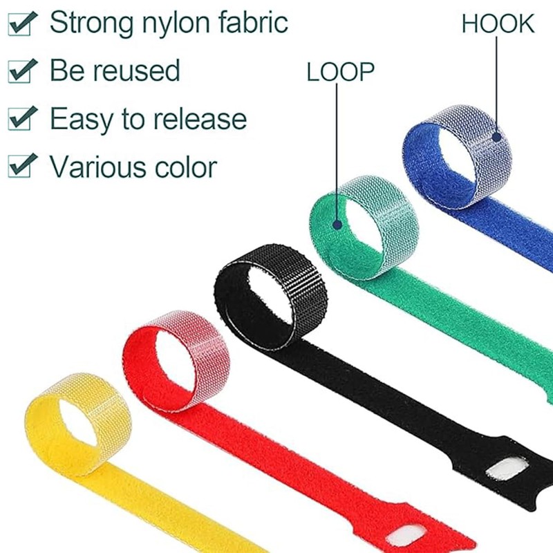 Roczential 100 reusable zip ties | 5 colors of heavy-duty