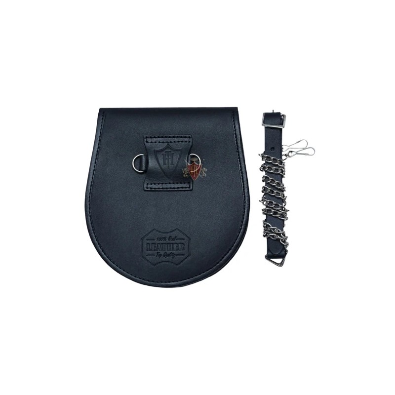 TH Celtic Circle Double Embossed Leather Day Wear Sporran