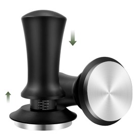 QZTHOU 58mm Espresso Coffee Tamper, Spring-Loaded Calibrated Tamper, Stainless Steel Barista Espresso Tamper, Espresso Hand Tamper with Scale, Compatible with 58mm Portafilter