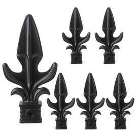 Finial Fence Topper Trident Spear High-Impact Aluminium Alloy Black Fence Gate Finials Post Caps Replacement Part, 6 Pack (1inch)
