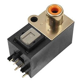 Optical RX & RCA CONN, R/A Jack, Panel, Fiber Optic Connectors, 1 Piece | FCR684206R