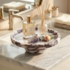 Marble Decorative Tray, 7" Round Marble Tray with Legs, Calacatta