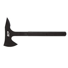 Smith & Wesson M&P Extraction & Evasion 16in S.S. Full Tang Tactical Axe with a Spearpoint Spine, Rubberized Handle and Sheath for Outdoor, Survival and EDC