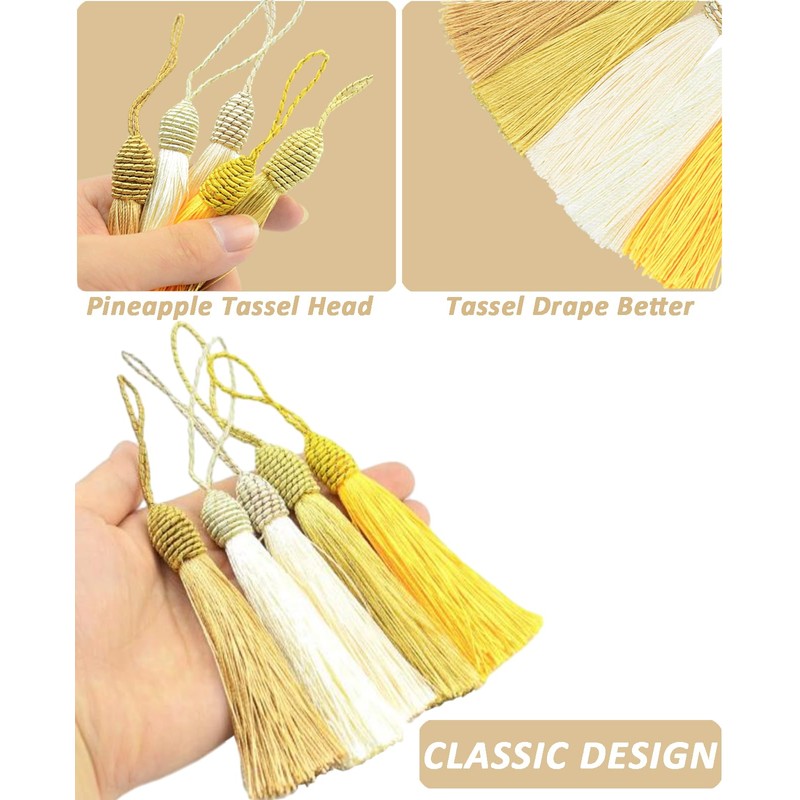 50 Pieces Tassel Bookmark with Loop,Tassels for Crafts,Decorative Tassel for