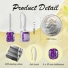 CARICY 925 Sterling Silver Baguette Earring for Her Rectangular Birthstone