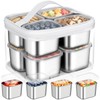 Snackle Box Container, 8 Stainless Steel Compartments with Individual Lids