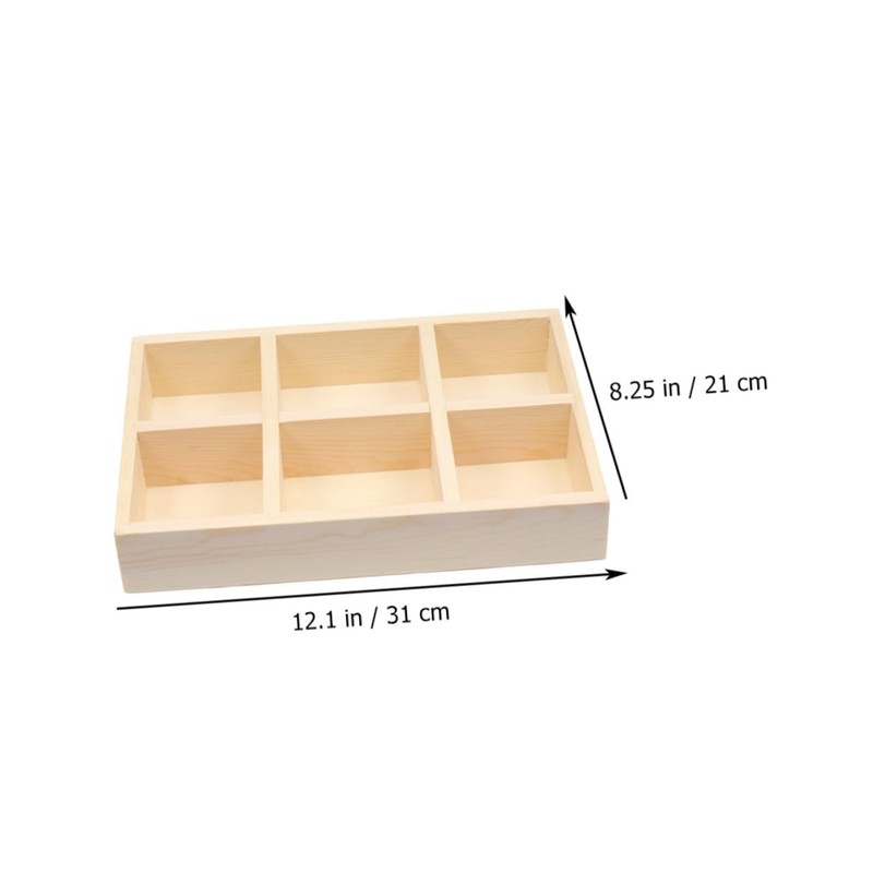 Kisangel 2pcs Wooden Desktop Storage Box Multi-Compartment Flowerpot Holders for