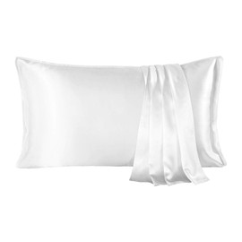SHARE SILK 20 Momme 100% Mulberry Silk Pillowcase for Hair and Skin, Envelope Closure Pillow Covers 1PC, Hypoallergenic Breathable for Beauty Sleep (50x90 cm, Cream)