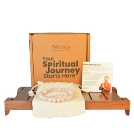 Seetara Rose Quartz Crystal Stretchable Bracelet Natural Gemstone with 8mm Round Bead Protection, Spiritual Healing, Positive Energy - Elastic Adjustable Crystal Bracelet for Men & Women (Unisex)