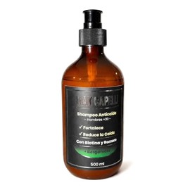 Max Capelli shampoo Anticaída para hombres de más de 30, con biotina, romero y bergamota,fortalece y reduce la caída,500 ml.