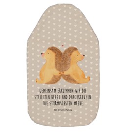 Mr. & Mrs. Panda Hot Water Bottle Hedgehog Holding Hands - Gift, Holding Hands, Marriage, Gift for Two, Hot Water Bottle with Cover, Hot Water Bottle Cover