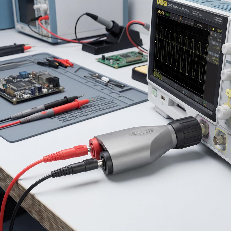Cleqee BNCオスからデュアル4mm安全バナナソケット（メス）変換アダプタ 絶縁タイプ 1PCS 計測器・ラボ用