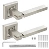 Decoranddecor Alloy Door Lever Handle Set Black on Square Rose