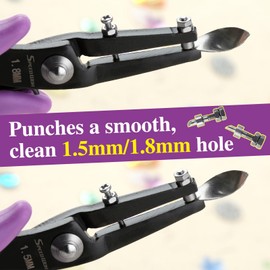 SPEEDWOX 2 Pieces Metal Hole Punch Pliers 1.5mm and 1.8mm Diameter Round Hole Punch Pliers for Jewelry Sheet Metal Hole Punch Set 0.5mm Thick Jewelry Pliers