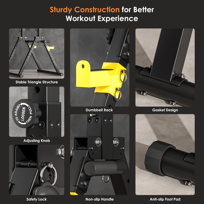 SogesPower Power Tower Pull Up Bar Station, Foldable Pull Up